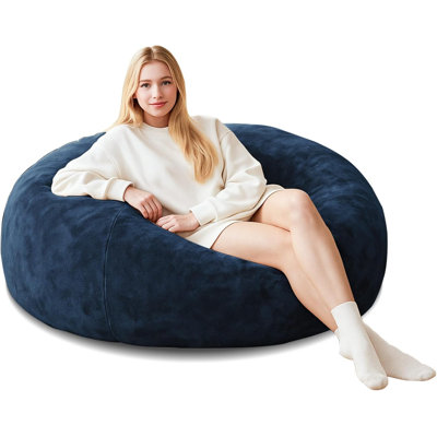  Fauteuil à billes 4FT pour adultes, sacs à billes en fausse fourrure pour adultes, sacs à billes géants en mousse à mémoire de forme convient à toutes les pièces, soirées cinéma, lecture