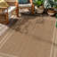Tapis tissé plat intérieur / extérieur de style jute sable / naturel Border-1331785604-1331785607
