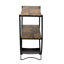 Console rustique industrielle Demilune avec métal texturé et bois vieilli pour un décor moderne-1707019717