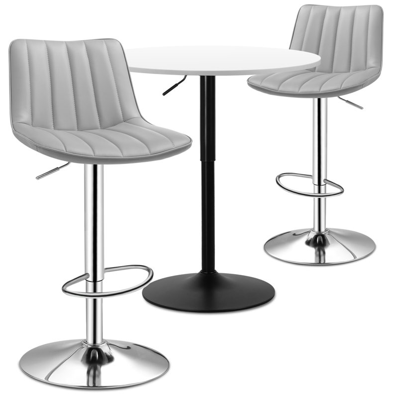 Laylan 2 - Person Pedestal Dining Set, Yellow, Gray