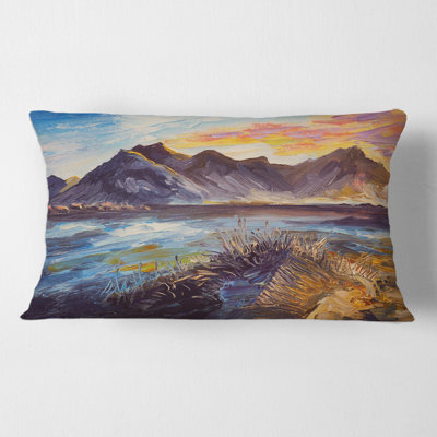 Sunset over the Mountains by the Sea Rectangular Pillow Cover & Insert