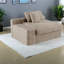 Canapé confortable en mousse beige, conception modulaire en velours côtelé pour un usage domestique