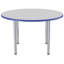 Table ronde thermofusionnée 48 po avec super pieds réglables - gris / bleu / argent-131114597-131114599-131114602