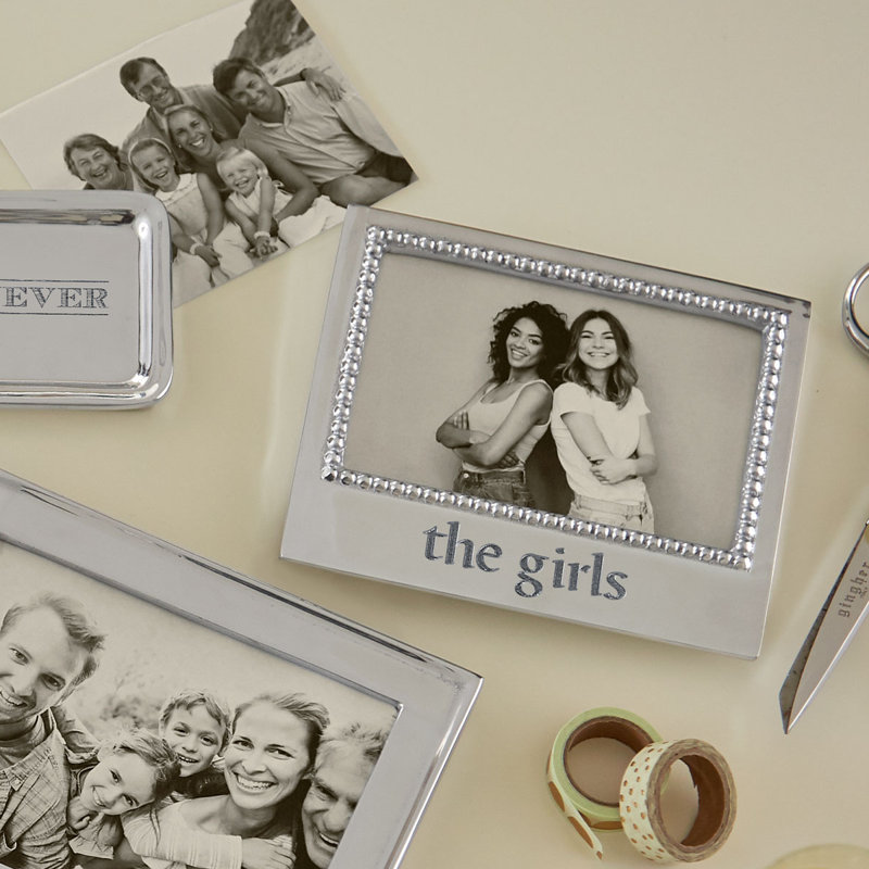Beaded Silver Metal Beaded Picture Frame
