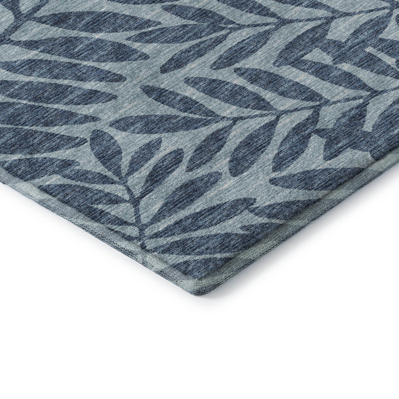 Tapis bleu Harsukhman AMF111 lavable à la machine de qualité supérieure, Tapis de couloir 2 pi 3 po x 7 pi 6 po