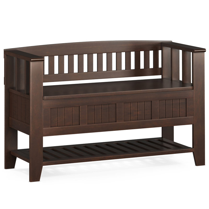 Entryway Storage Bench With Shelf