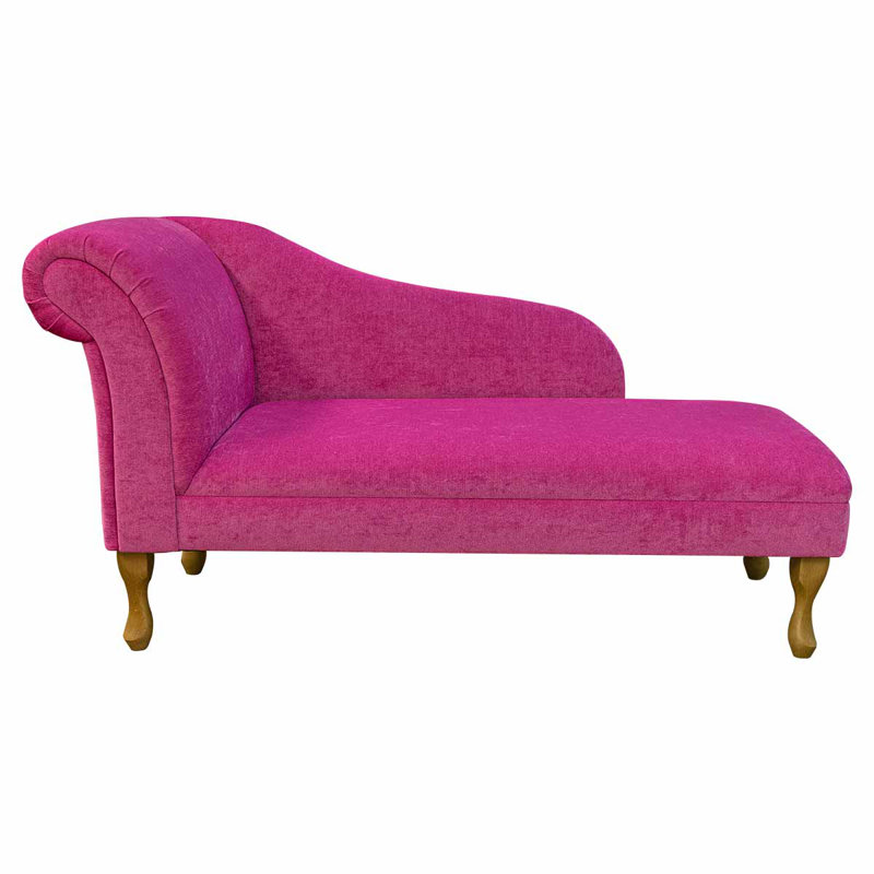 Upholstered Chaise Lounge, Pink