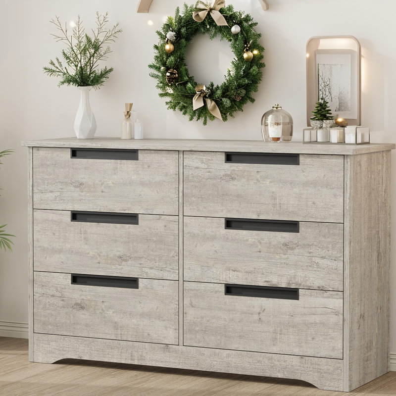 118.9 cm W Chest of 6 Drawers, Grey