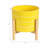 Glossy Ceramic Outdoor Planter on Stand for Indoor Home Decor - Modern Contemporary Flower Pot for Living Room or Patio - Yellow-770724191-770724190