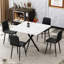 Chaises de salle à manger modernes de 4 personnes, siège recouvert de cuir d'unité centrale, pieds robustes en métal, 4 chaises noires pour la chambre, expérience confortable, facile à assembler-1402042654