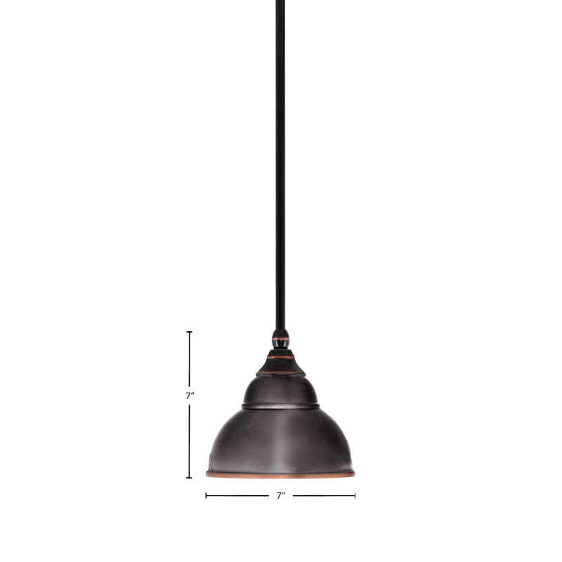 Mini-luminaire suspendu suspendu avec tige en métal à double bulles de 7 po, Cuivre noir