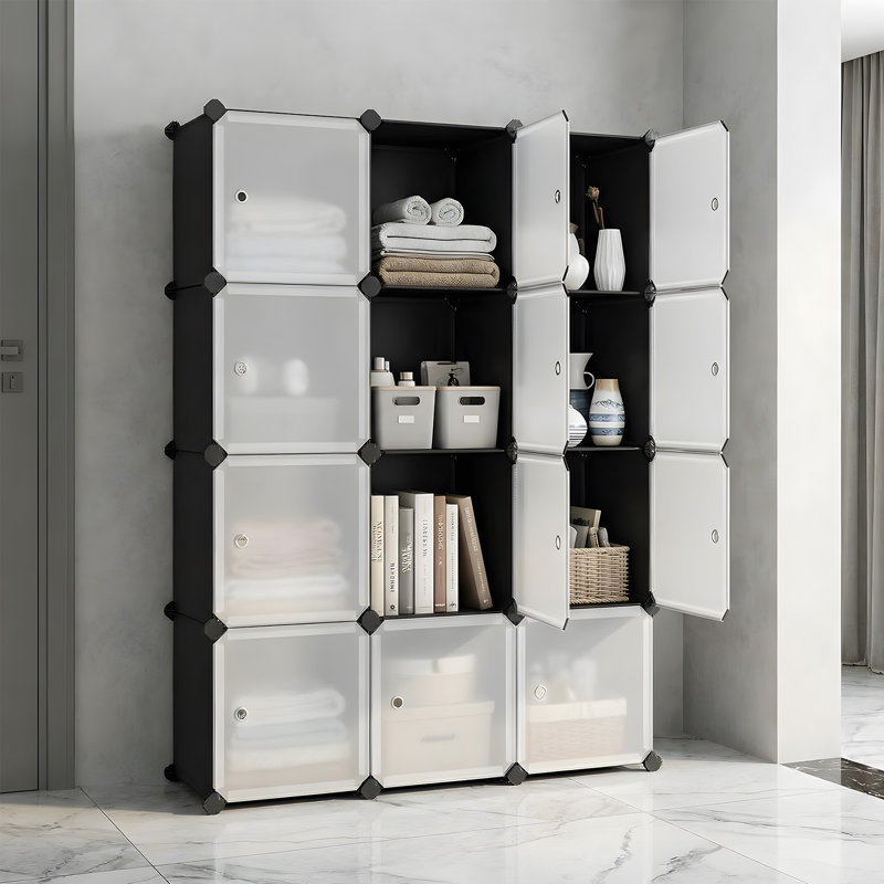 92.9cm W Plastic Storage Rack, Matte Black