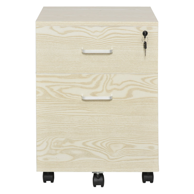 Brittani 40cm Wide 2 -Drawer Mobile File Cabinet, Oak