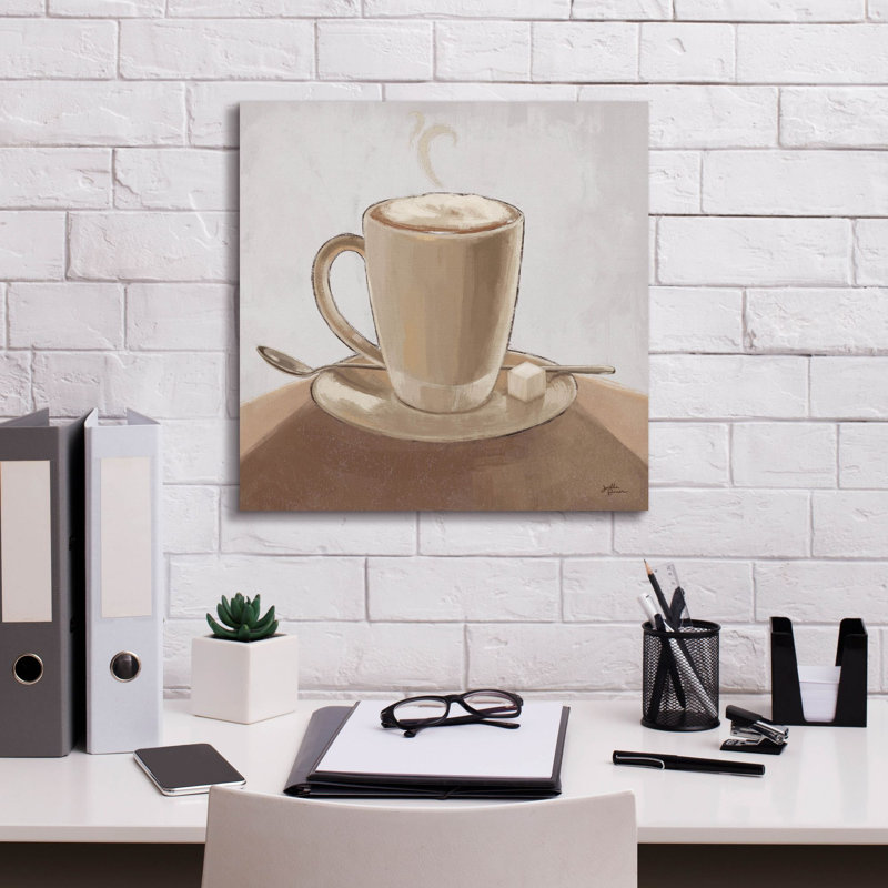 «Coffee And Co 4 Neutral» par Janelle Penner, art mural sur toile, H 18 po x l 18 po x P 0,75 po