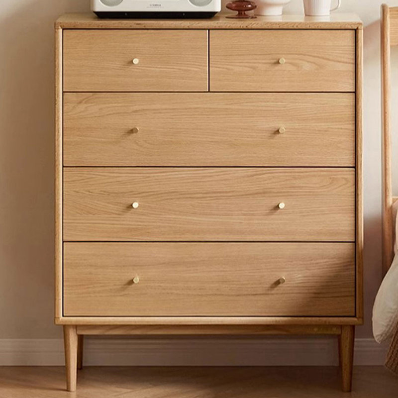 Modern Burlywood Solid Wood Accent Cabinet