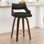 Tabouret de bar pivotant rembourré, tabouret de comptoir avec structure en bois