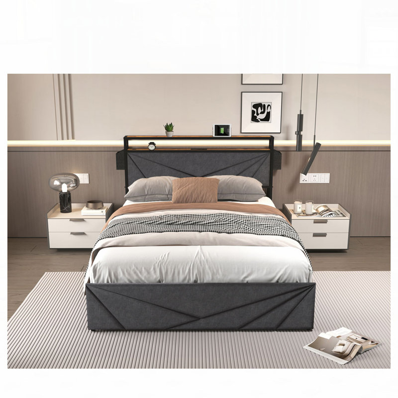 Lit de rangement avec station de charge, Grand