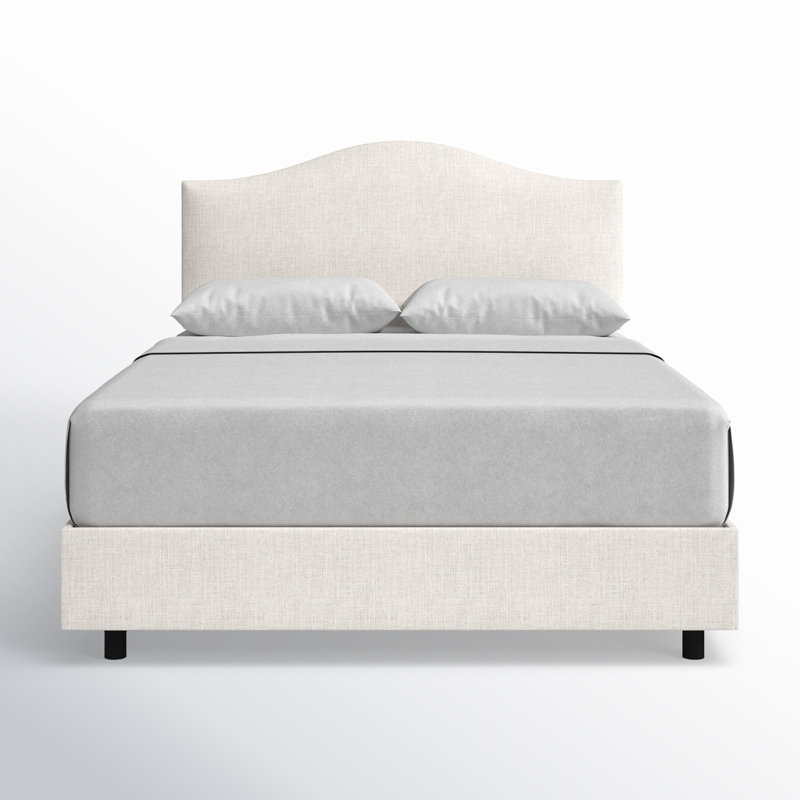 Morris Upholstered Standard Bed, Classic Talc Linen, Queen