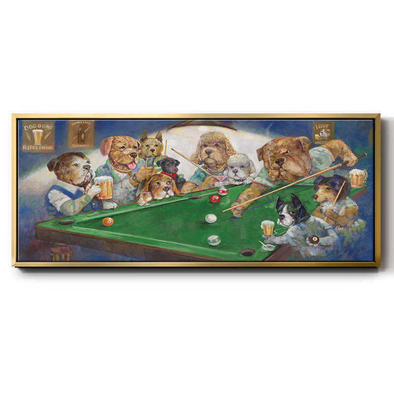 Pool Dogs - toile encadrée, H 12 po x l 30 po