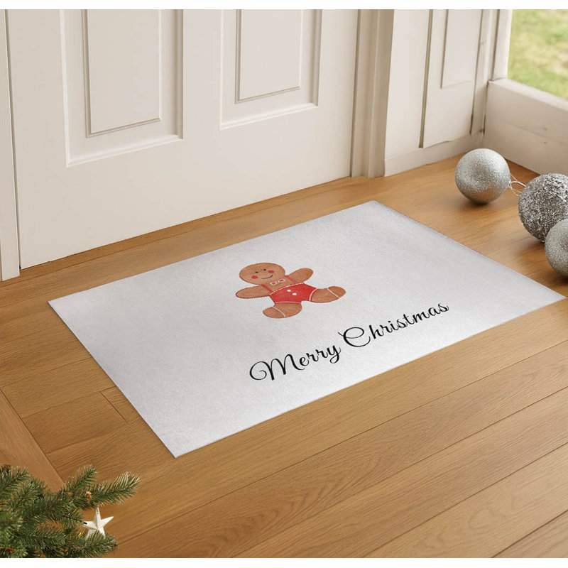 Paillasson Merry Christmas, Blanc d'hiver, L 60 po x L 84 po
