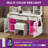56" Makeup Vanity Desk With LED Mirror And RGB Glass Cabinets