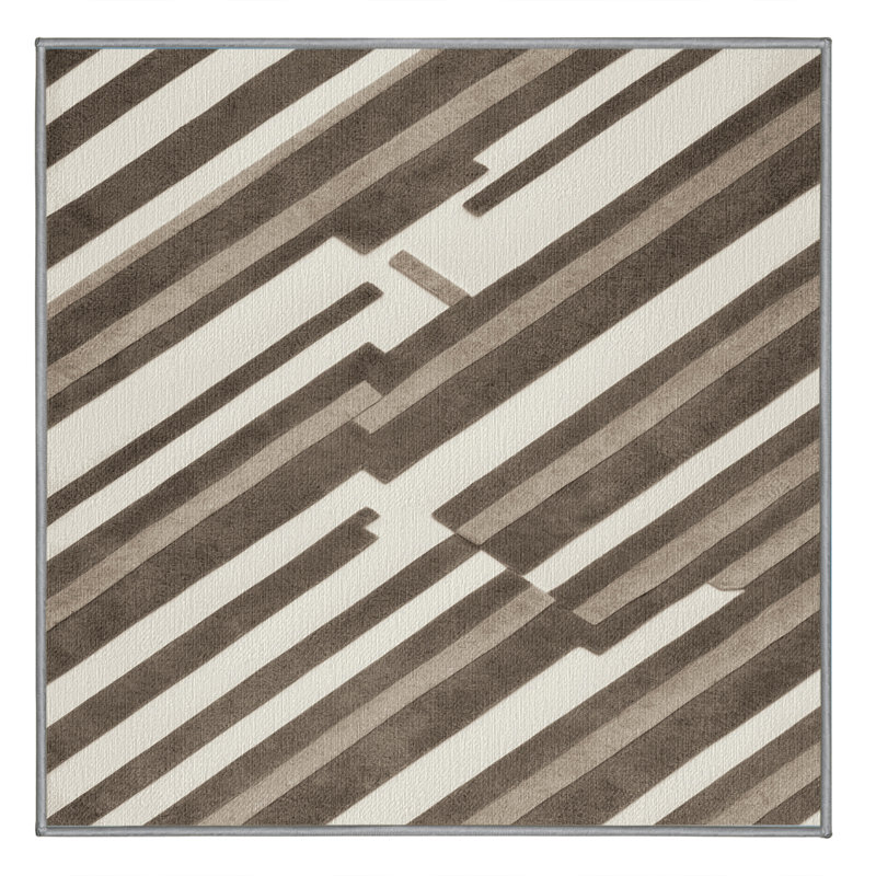 Tapis lavable rayé, Carré 8 pi