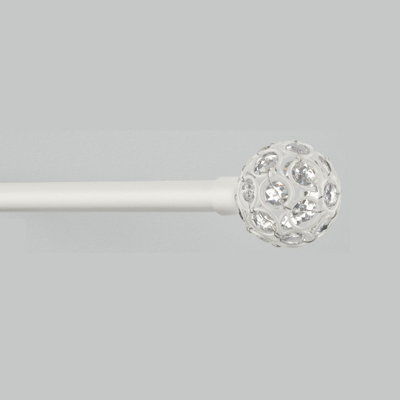 Tringle à rideaux simple réglable 1 po, 36” – 72”, Blanc mat