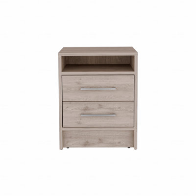 Nightstand (Bedside Side Table), End Table, Side Table Superior Top, Two Drawers