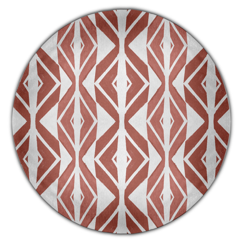Safari Chenille Chevron Indoor Rug, Round 5'