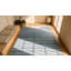 Tapis surdimensionné à rayures blanches et bleues