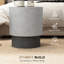 Table grise imitant le béton, ronde, 4 pieds réglables, légère, pour l'intérieur et l'extérieur, capacité de charge de 198 lb