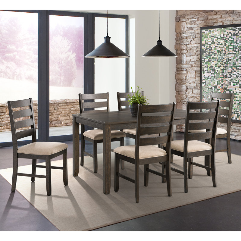 Esdras 7-Piece Acacia Solid Wood Dining Set