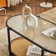 Table basse ovale en rotin blanc