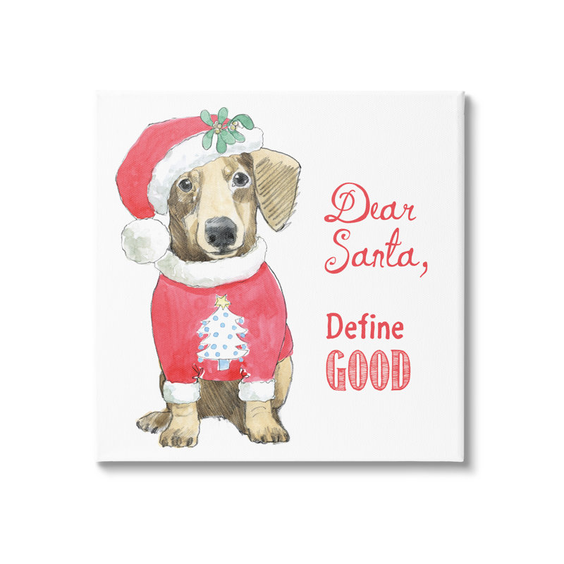 «Dear Santa Define Good Humorful Dog», tenue de Noël encadrée noire, art texturé par Beth Grove, H 36 po x l 36 po x P 1,5 po