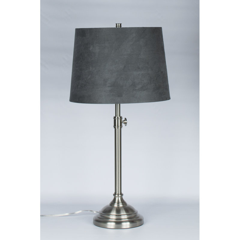 Caitlynne Metal Table Lamp, Natural Burlap, Brushed Nickel