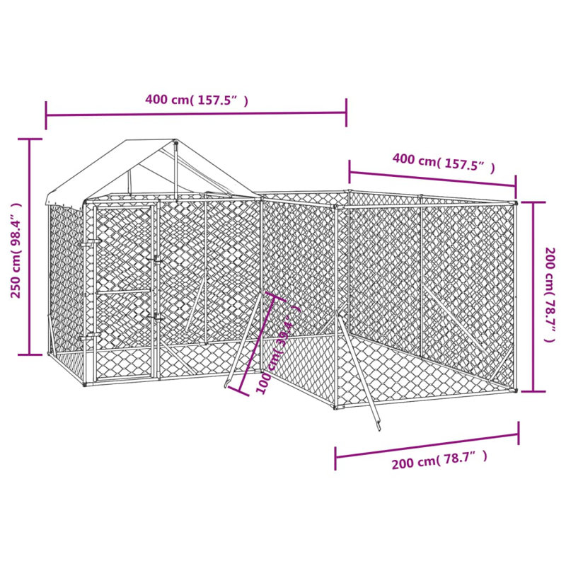 Antunez Dog House, 250cm H x 400cm W x 400cm D