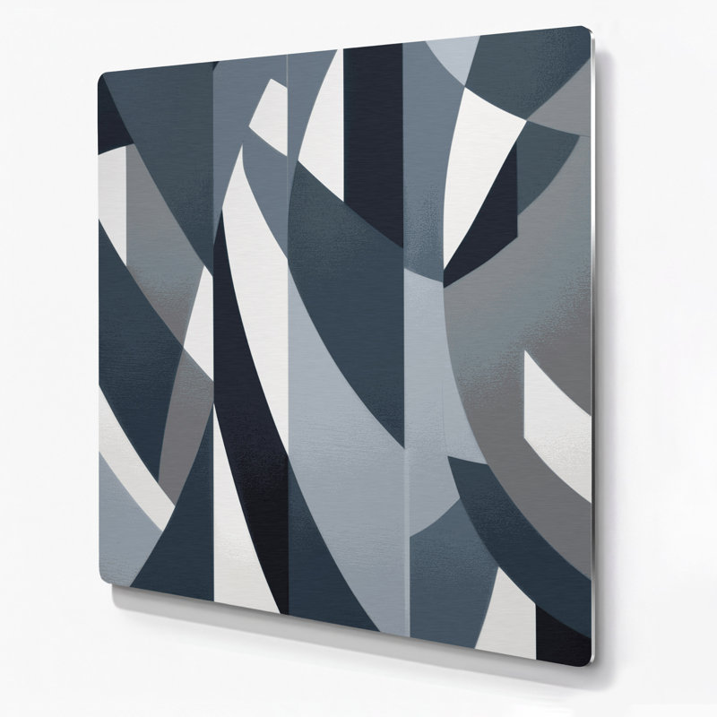 Abstrait formes 86, art mural gris en métal