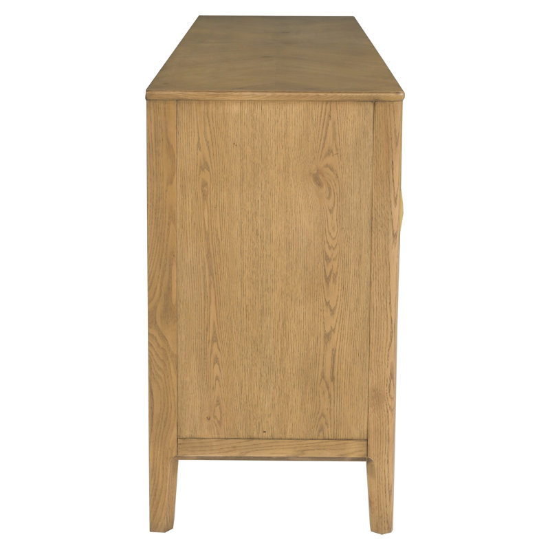 Maxwell 80'' W Solid Wood Credenza, Sunlit Oak