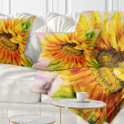 Floral Sunflower Oil Painting Pillow
