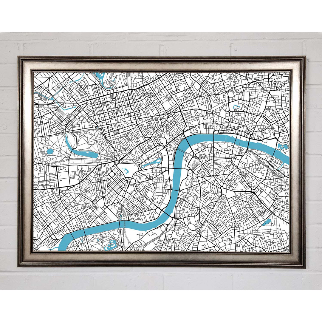 Gerahmtes Leinwandbild The Map Of London Thames 1