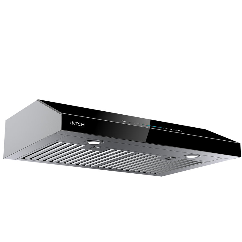 36'' 900 CFM Under Cabinet Range Hood in Black with Remote Control, Stainless Steel;Black
