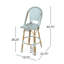 Ensemble de 2 tabourets de bar 29,5 po d'extérieur en rotin PE et aluminium français, fini sarcelle clair et bambou
