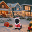 Statue de Noël carlin de Noël en tenue de père Noël (pile incluse)-1361623766
