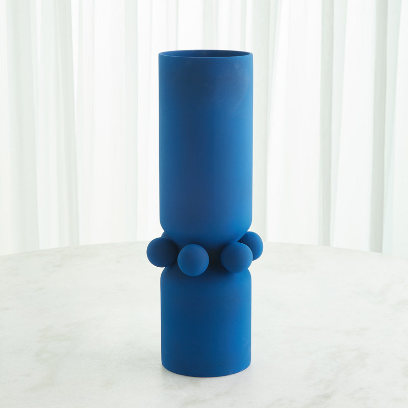 Vase de table en céramique fabriqué à la main Hera, Cobalt, H 20,75 po x l 8 po x P 8 po