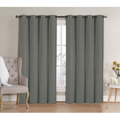 Karn Hotel Solid Blackout Thermal Grommet Curtain Panels