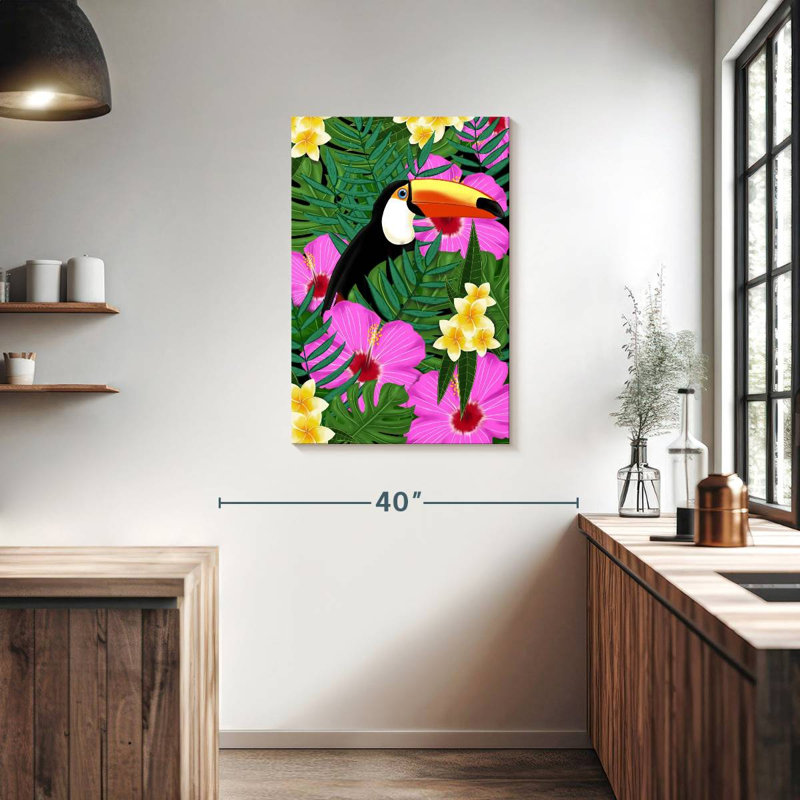 Tropical Toucan Illustration, 36" H x 24" W