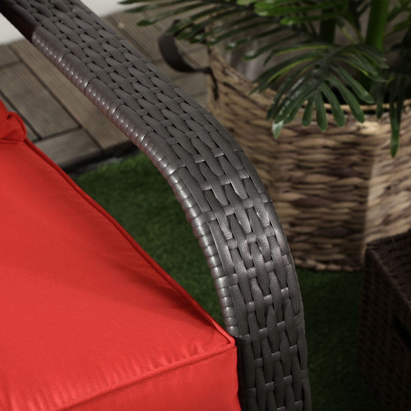 Chaise longue Kadarian Adirondack, Rouge, Marron foncé