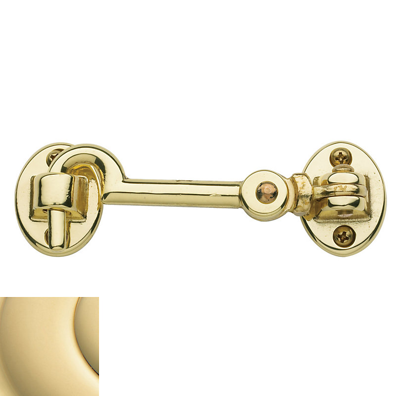 Swivel Cabin Door Catches/Latches, Unlacquered Brass, 0.5" H x 1.9" W x 0.4" D