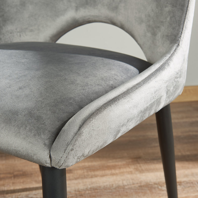 Karaya 19'' H Velvet Upholstered Side Chair, Gray