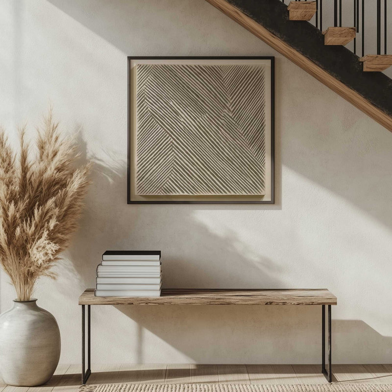 Modern Linear Illusion II, Polished Chrome Single Picture Framed, 13.75" H x 13.75" W